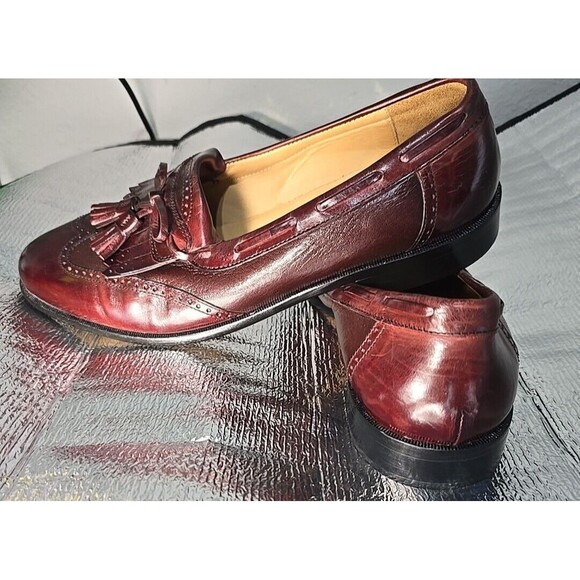 JOHNSTON MURPHY Men's Shoes Loafers DEERSKIN Leather ITALY Sz 9.5M - Picture 1 of 5